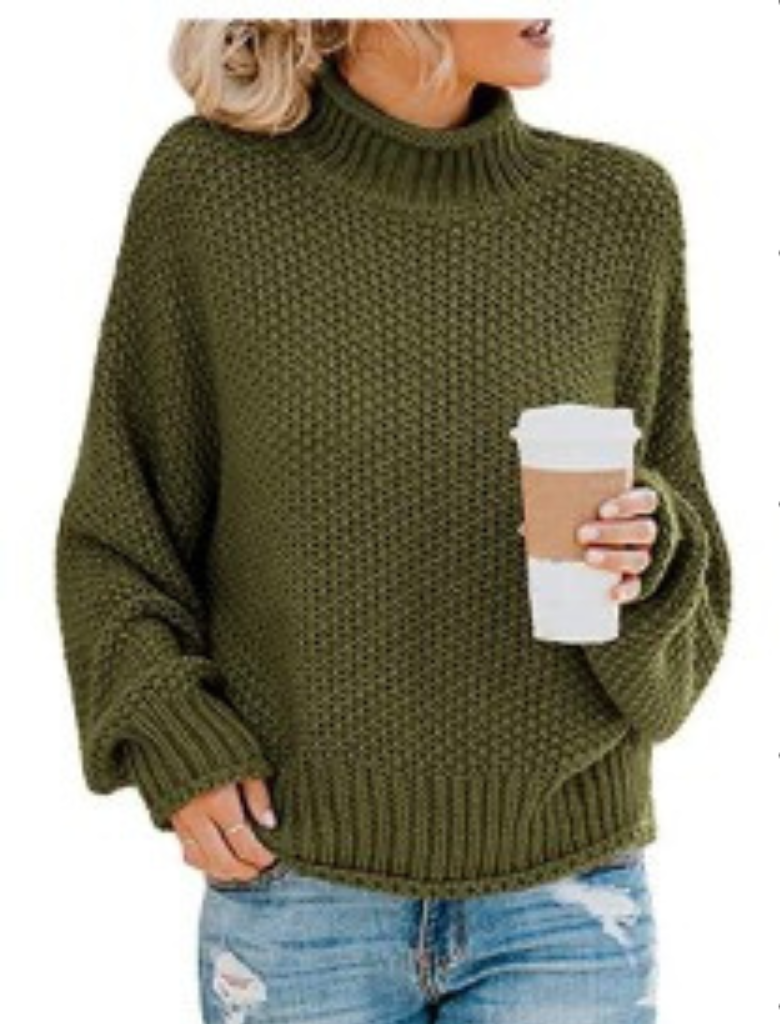 Anni - Unifarbener langärmeliger Pullover