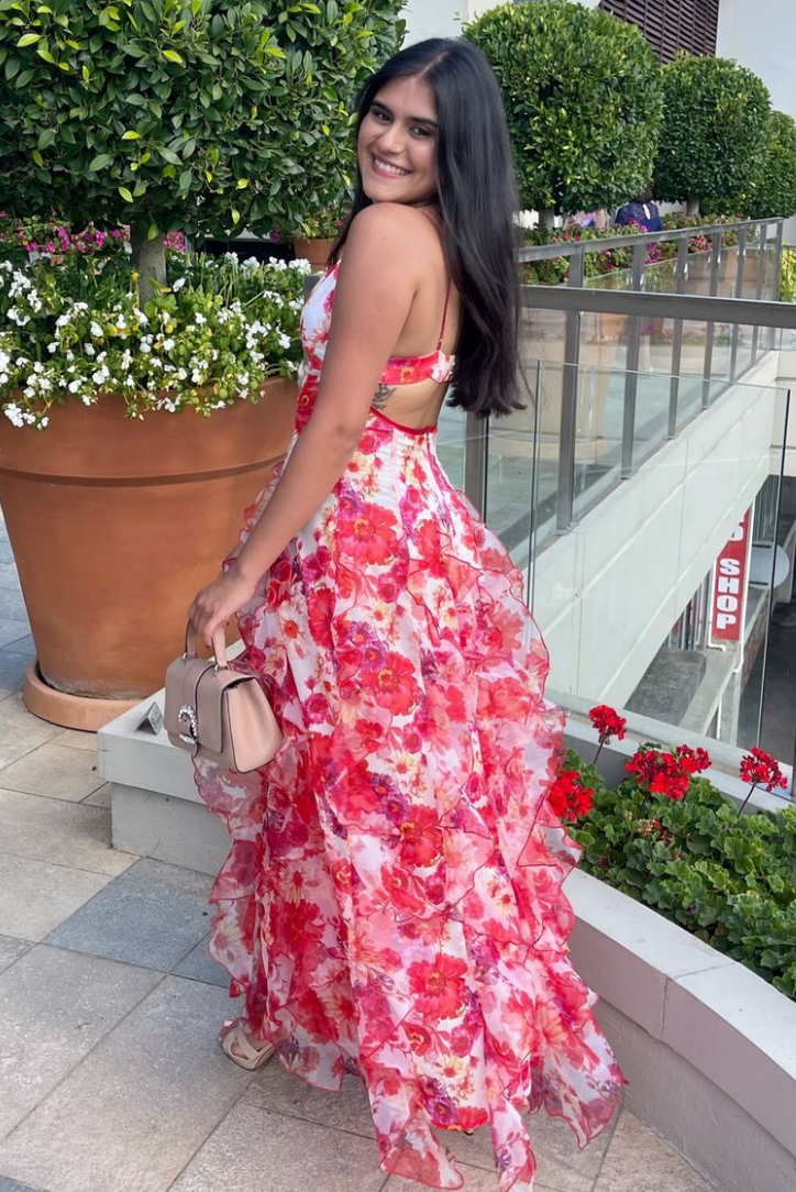 Elegantes Maxikleid Mit Blumenmuster Für Frauen