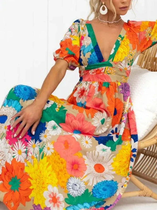 Luftiges Elegantes Floral Sommerkleid für Dich