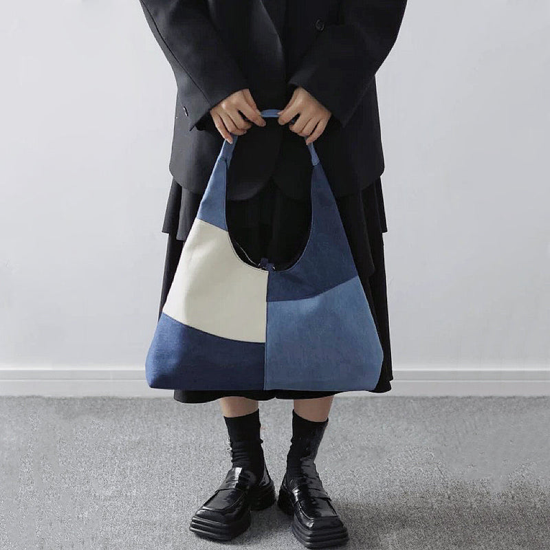 Patchwork Denim Einkaufstasche