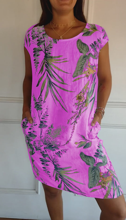 Rundhalsausschnitt – stilvolles und bequemes Kleid mit Aufdruck