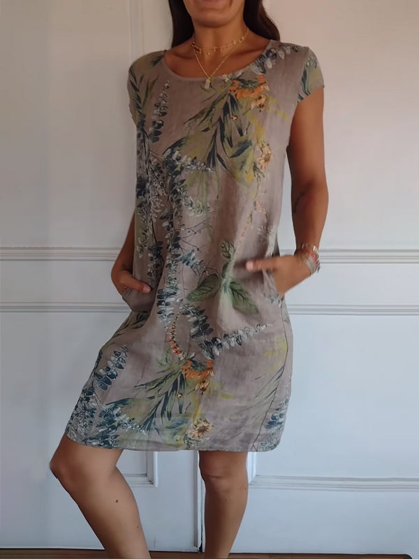 Rundhalsausschnitt – stilvolles und bequemes Kleid mit Aufdruck