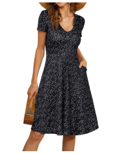 Carola - Rotes Minikleid mit kurzen Ärmeln