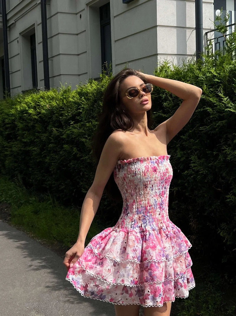 Midikleid Mit Rüschen Für Frauen