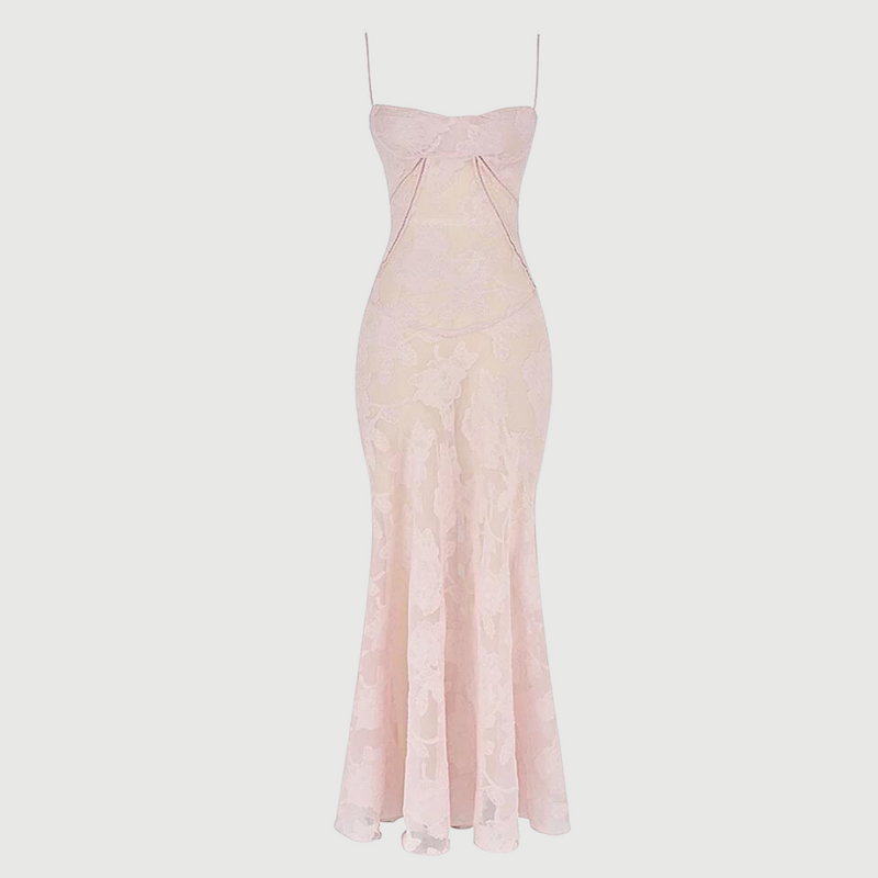 Zartrosa Elegantes Spitzenkleid für Mädchen
