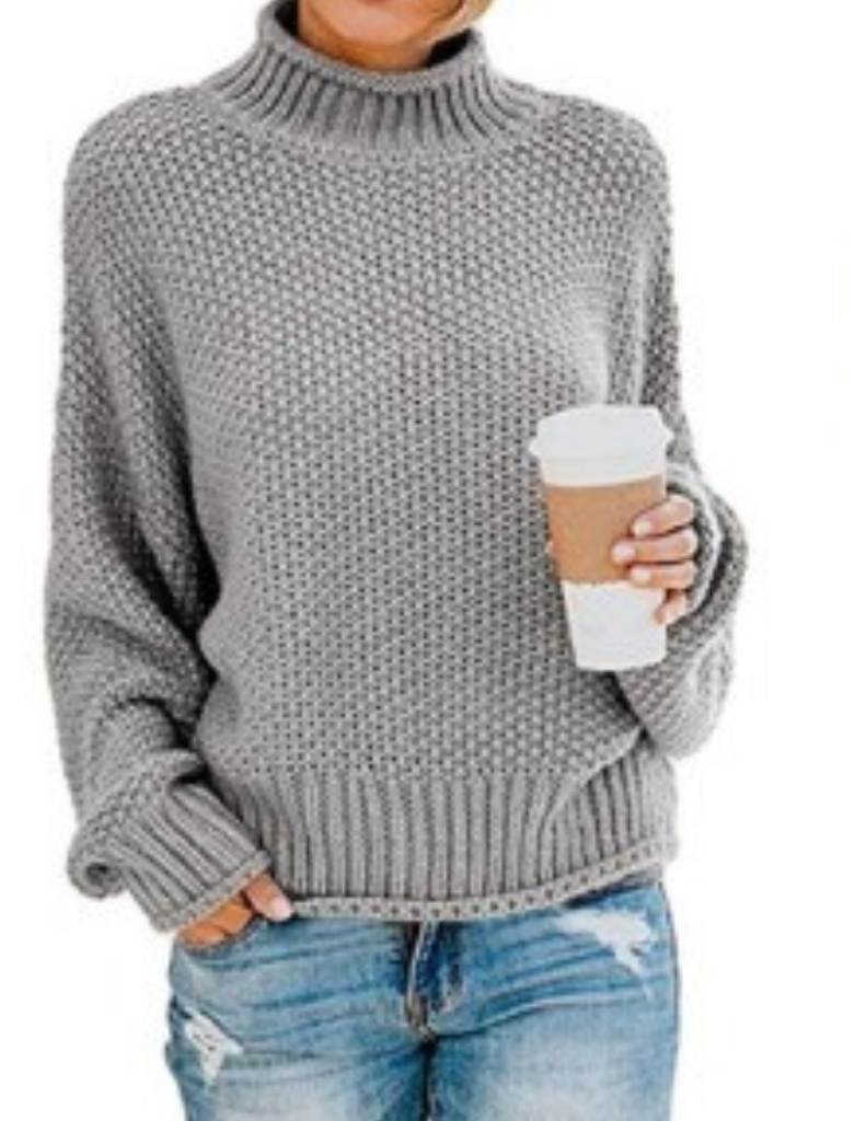 Anni - Unifarbener langärmeliger Pullover