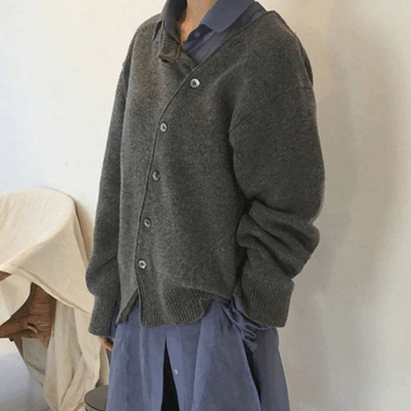 Elegante asymmetrische Strickjacke für Stil und Komfort