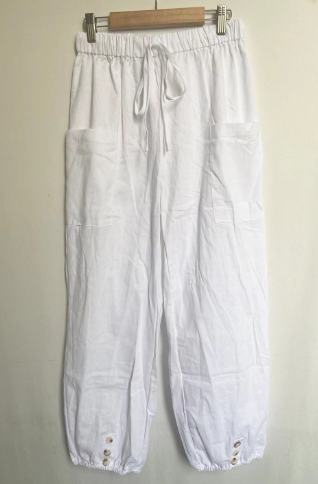 Elegante Hochtaillierte Hose aus Baumwolle und