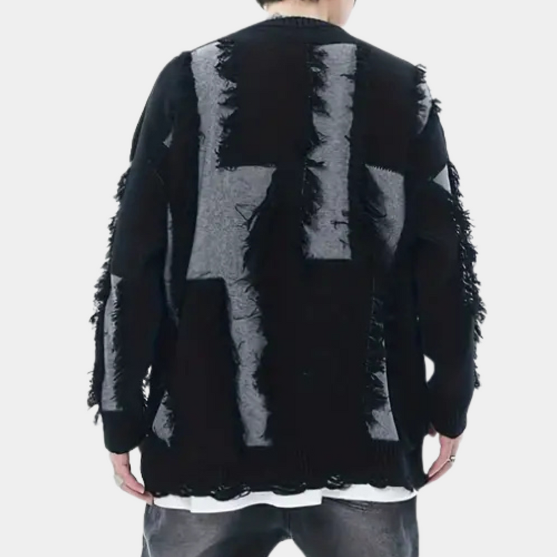 Elegante Herrenstrickjacke in Schwarz