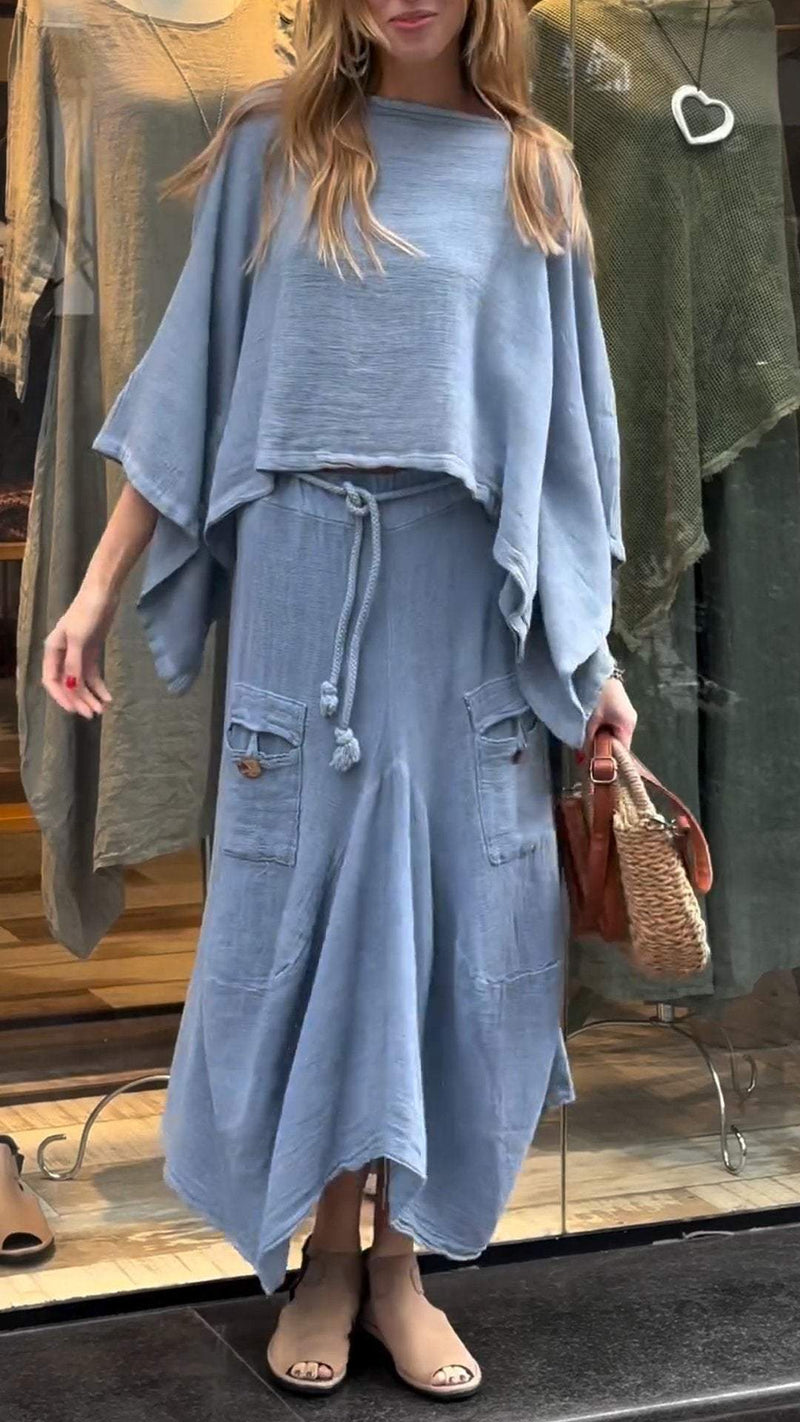 Damen Rundhals Freizeitkleid – Komfort und Stil aus Baumwolle und
