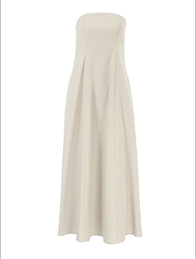 Sophia - Khaki A-Linien-Kleid mit Taschen