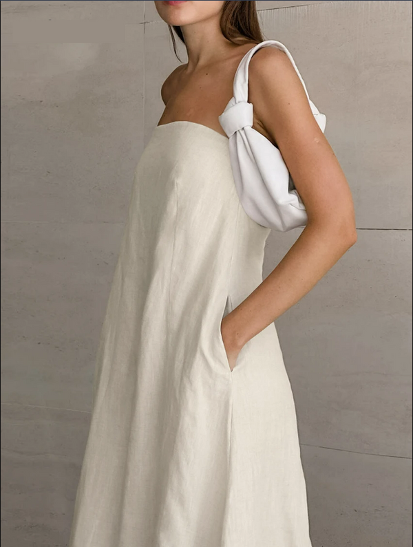 Sophia - Khaki A-Linien-Kleid mit Taschen