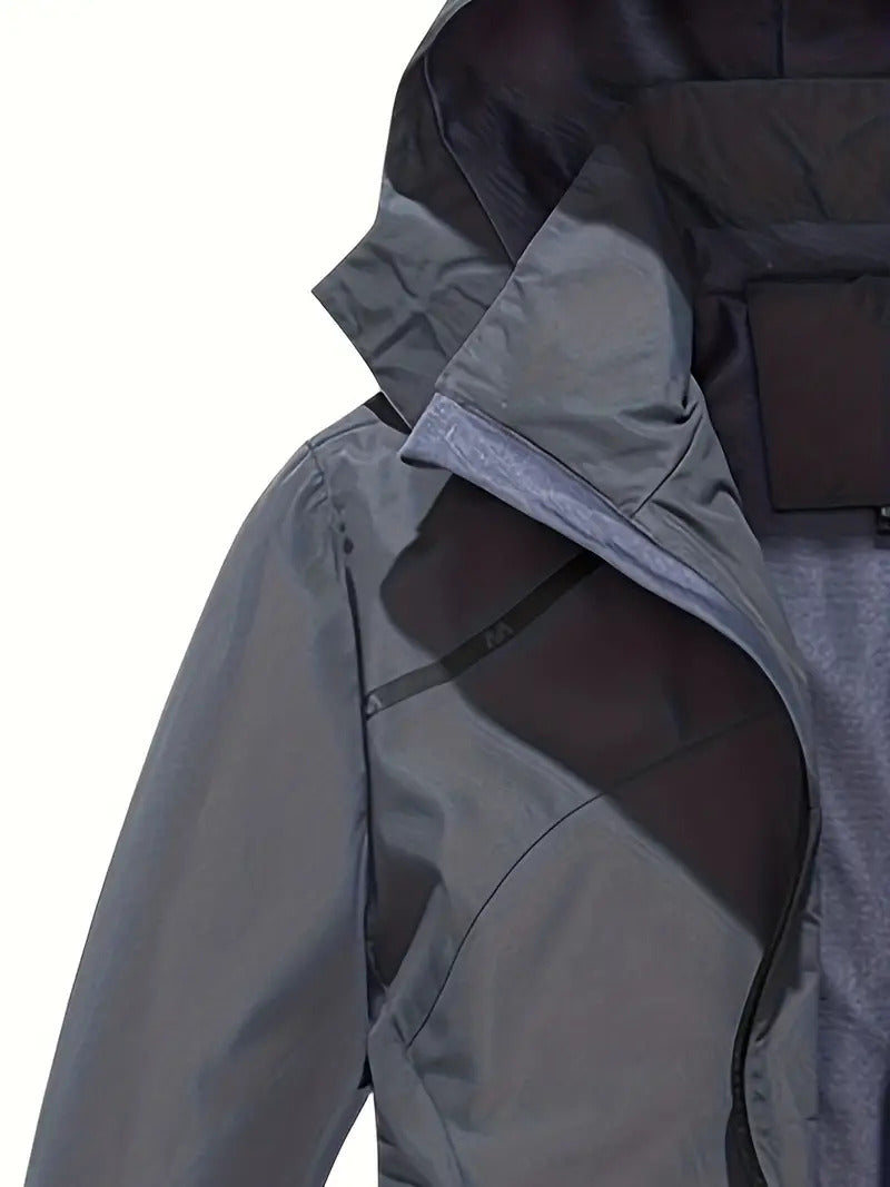 Wasserfester Stil-Jacke mit Kapuze