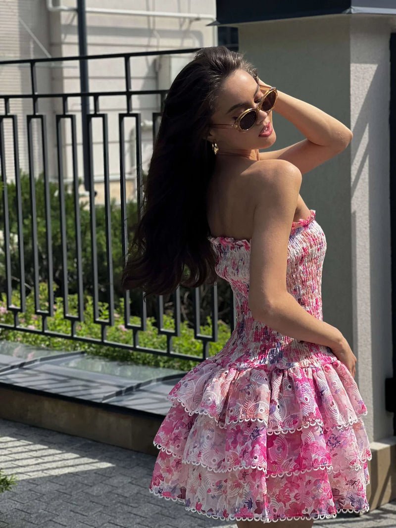 Midikleid Mit Rüschen Für Frauen