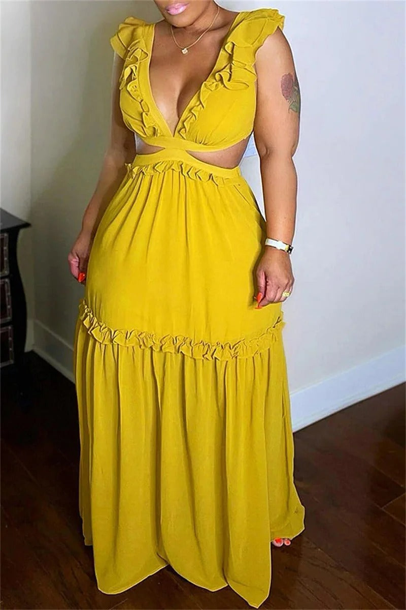 Elegantes Rackenfreies Spitzen-Maxikleid für besondere Anlässe