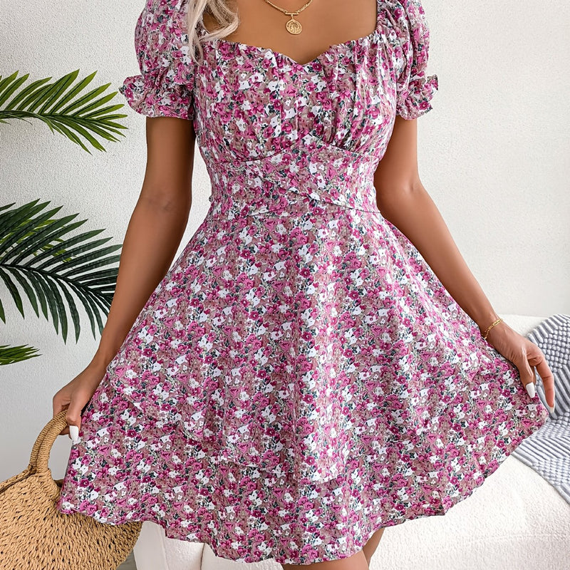 Weiches | A-Linien-Kleid mit Herzausschnitt und Blumenmuster für dich