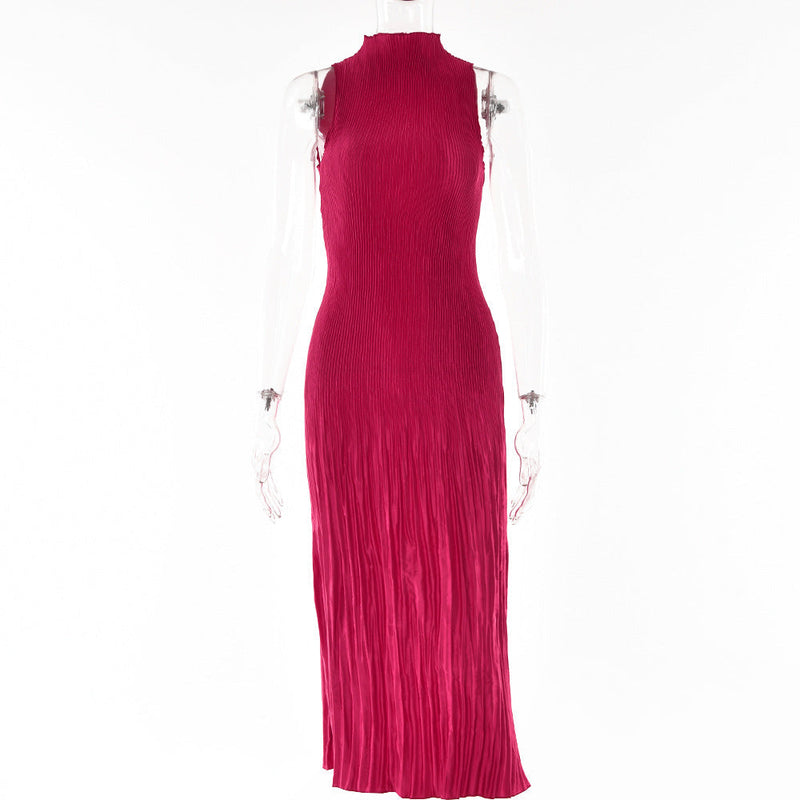 Elegantes Maxikleid mit hohem Kragen