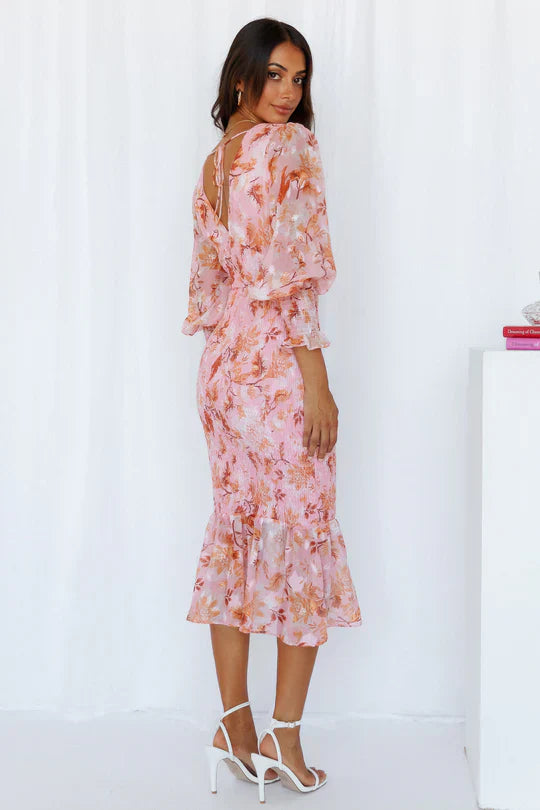 Midikleid mit Blumenmuster