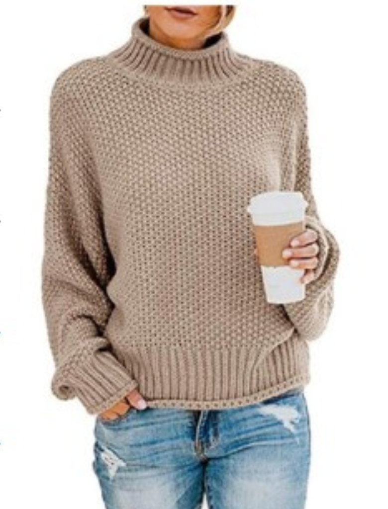 Anni - Unifarbener langärmeliger Pullover
