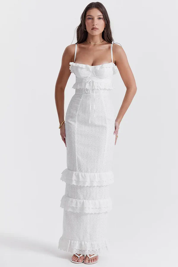 Elegantes Besticktes Maxikleid für besondere Anlässe