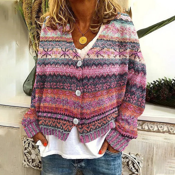 Selah - Bunter langärmeliger Pullover