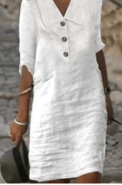 Lotte - Kleid aus Baumwolle und mit V-Ausschnitt
