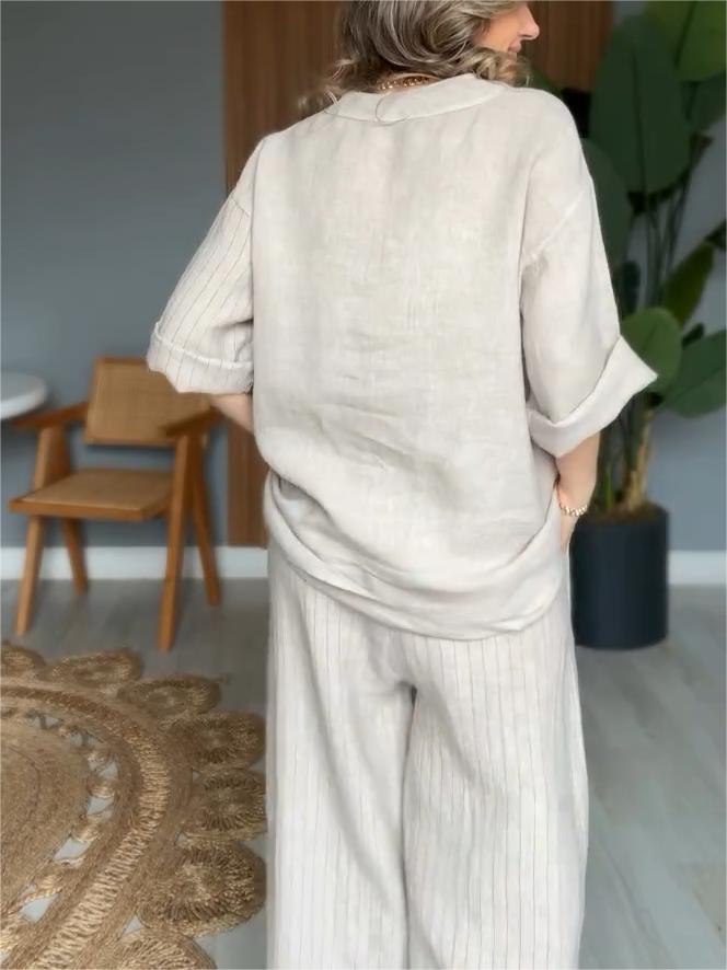 Stilvoller asymmetrischer Zweiteiler mit weitem Bein