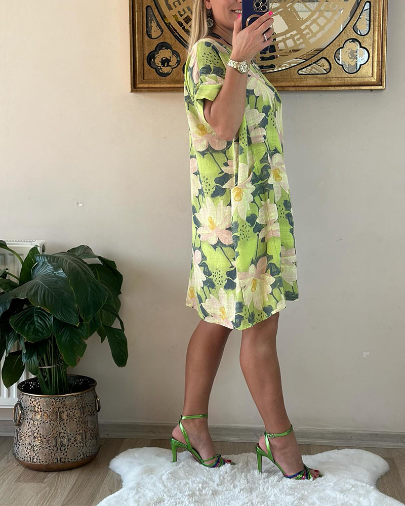 Kuscheliges | Rundhals Blumenkleid für dich