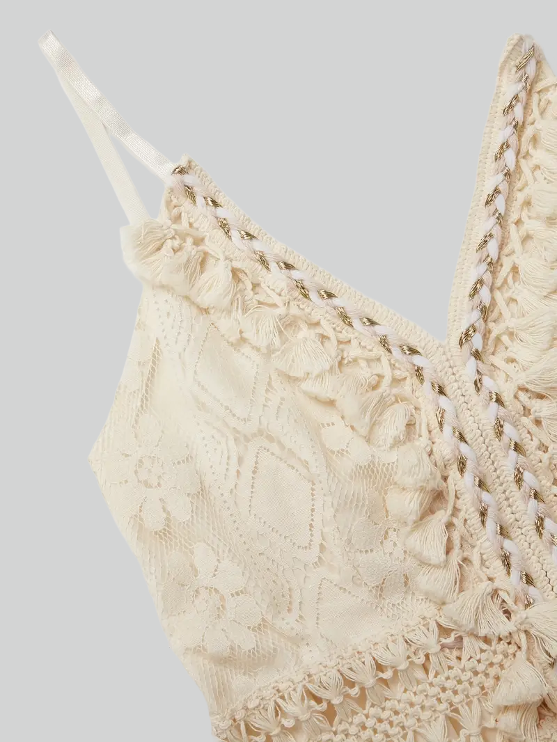 Elegantes Maxikleid mit V-Ausschnitt Spitze