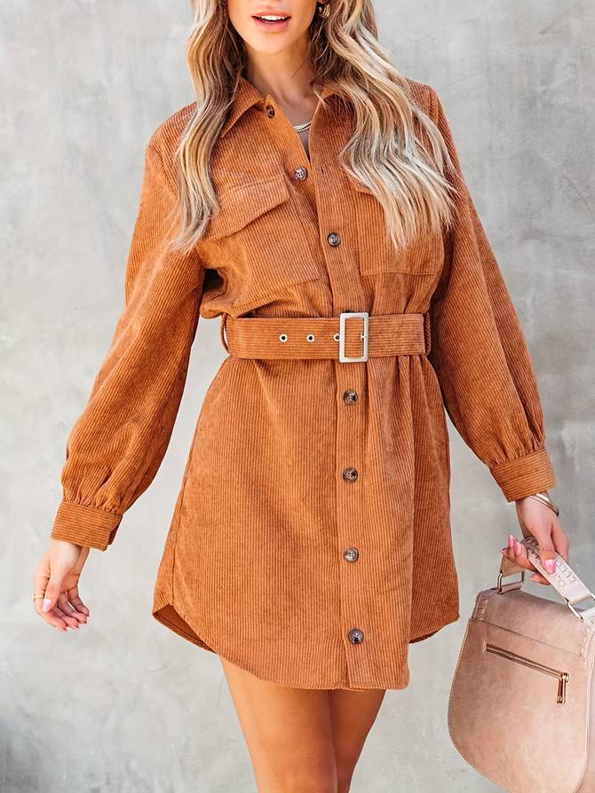 Elegantes Heidi -Corduroy Mini Kleid für Damen