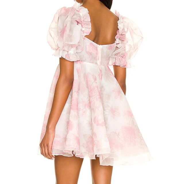 Heidi - Elegantes Kleid mit Blumenmuster und Puffärmeln