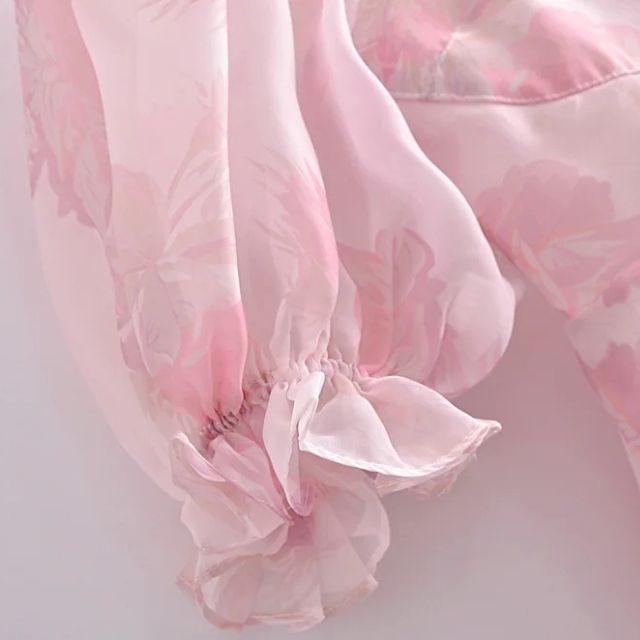 Heidi - Elegantes Kleid mit Blumenmuster und Puffärmeln