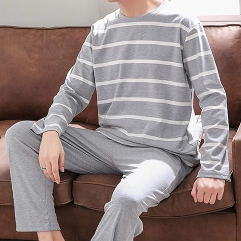 Weiche Herren-Winter-Pyjama aus Baumwolle