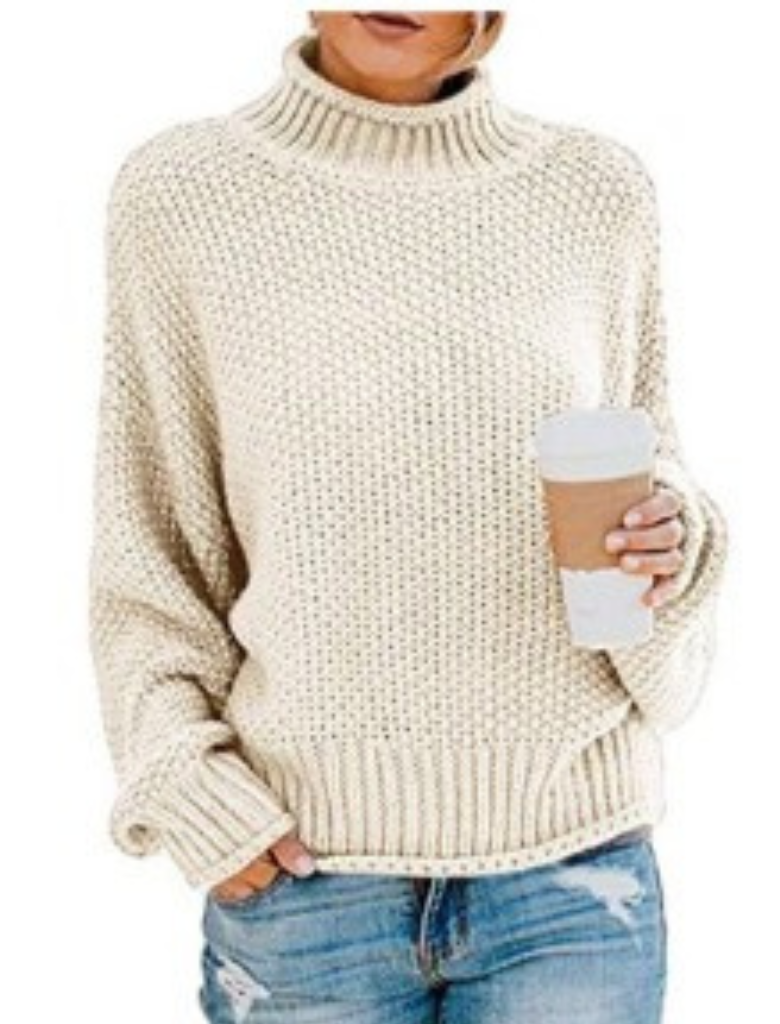 Anni - Unifarbener langärmeliger Pullover