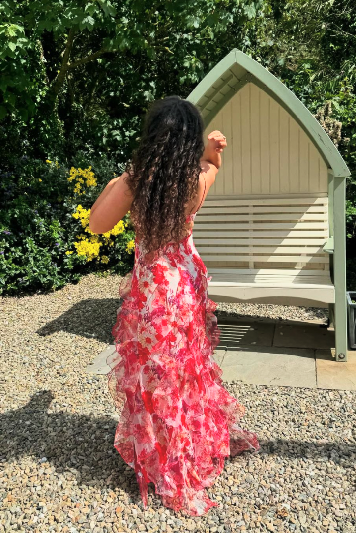 Elegantes Maxikleid Mit Blumenmuster Für Frauen