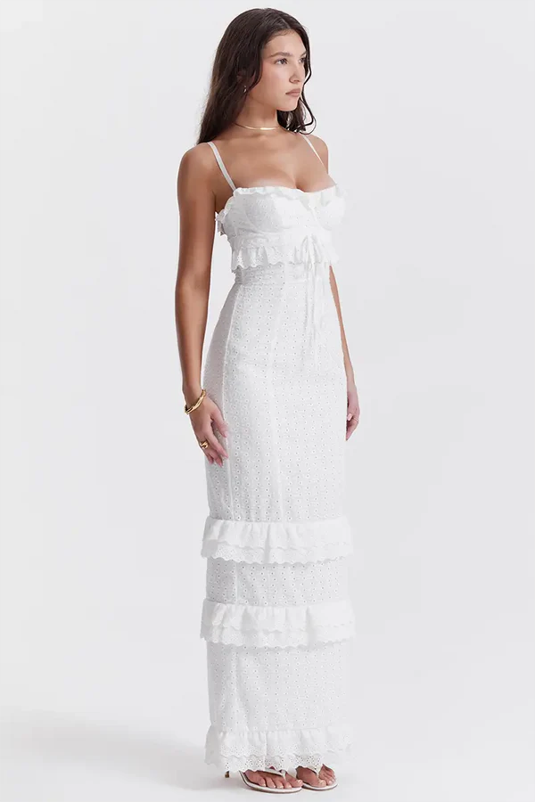 Elegantes Besticktes Maxikleid für besondere Anlässe