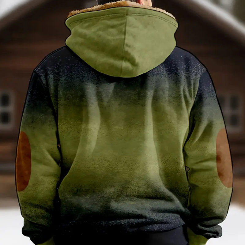 Warmes Olivgrünes Hoodie für Herren