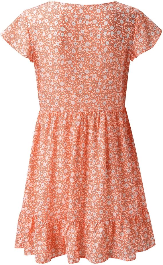 Schickes Heidi -Orange Mini Kleid für den Sommer