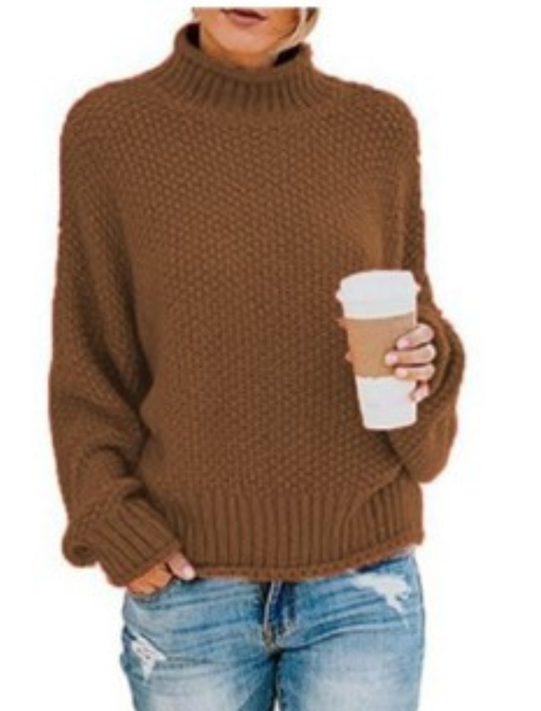 Anni - Unifarbener langärmeliger Pullover
