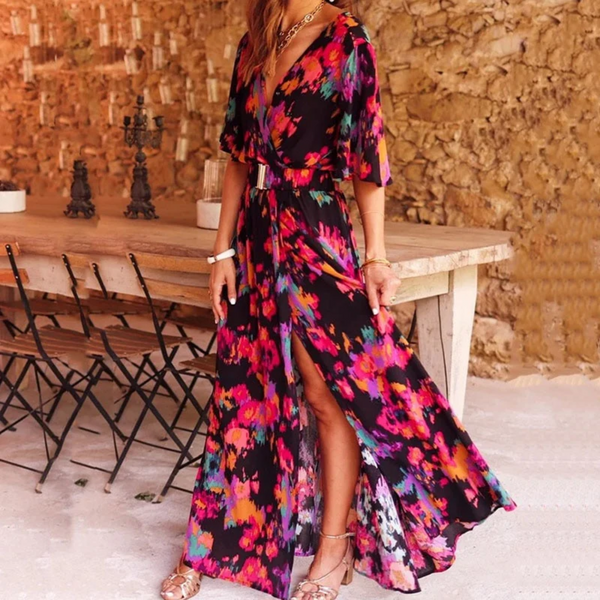 Elegantes Wickel-Maxikleid für jeden Anlass