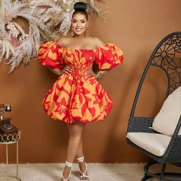 Elegantes Heidi - Schulterfreies Minikleid mit Ballonärmeln