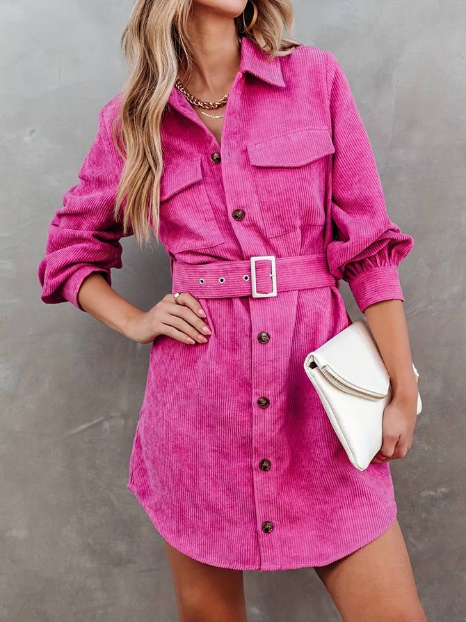 Elegantes Heidi -Corduroy Mini Kleid für Damen