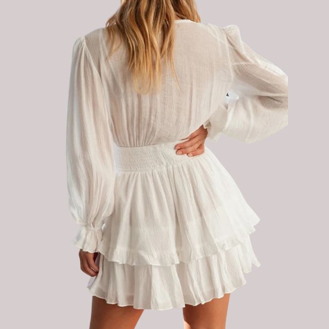 Bequemes | Wickelkleid mit Rüschen und Taillenban für dich