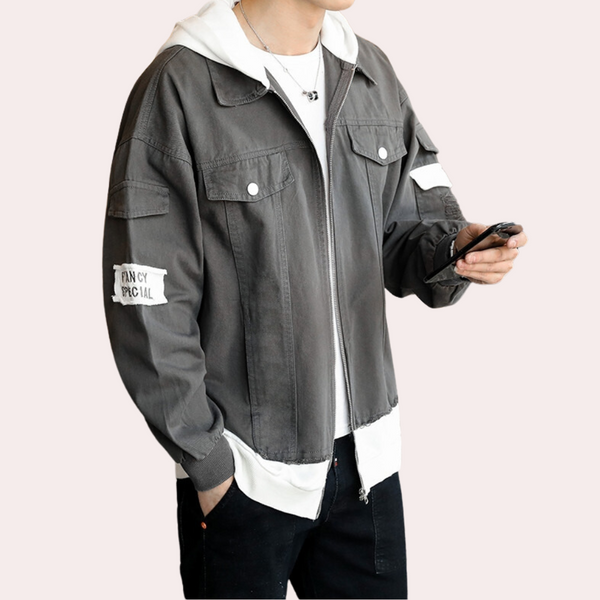 Stylischer und bequemer Denim-Kapuzenpullover