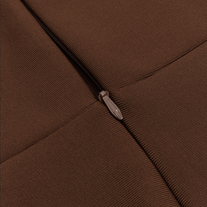 Rückenfreies Midikleid im Bandage-Stil | Braun