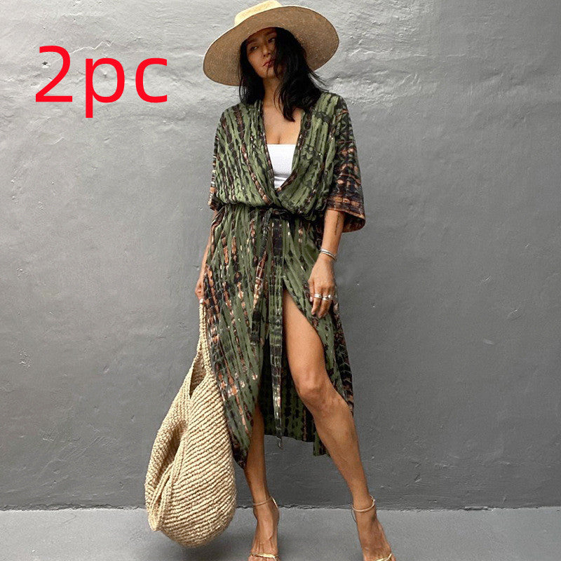 Elegantes | Glamouröse Sonnenschutz Resort Strandkleid Cover Up für dich