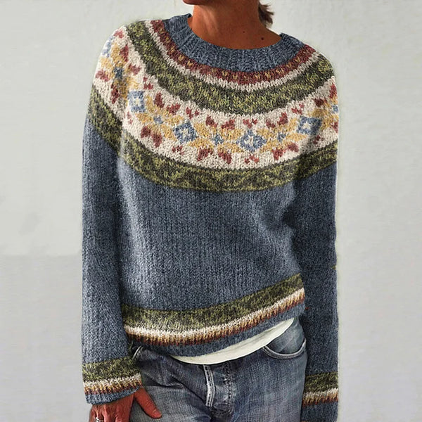 Melinda – Retro bunter Strickpullover