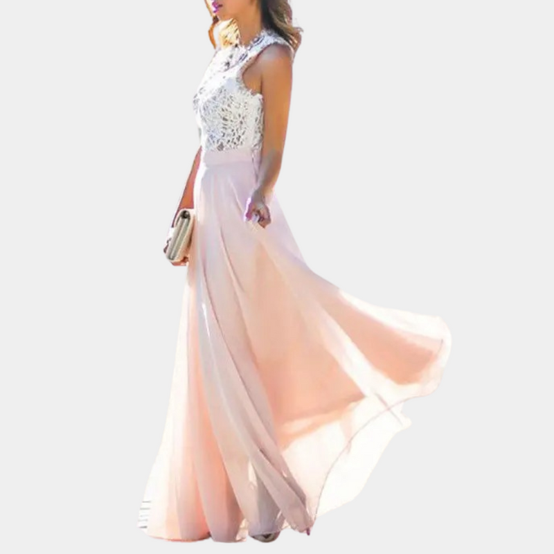 Elegantes Spitzenkleid für festliche Anlässe im Rosé