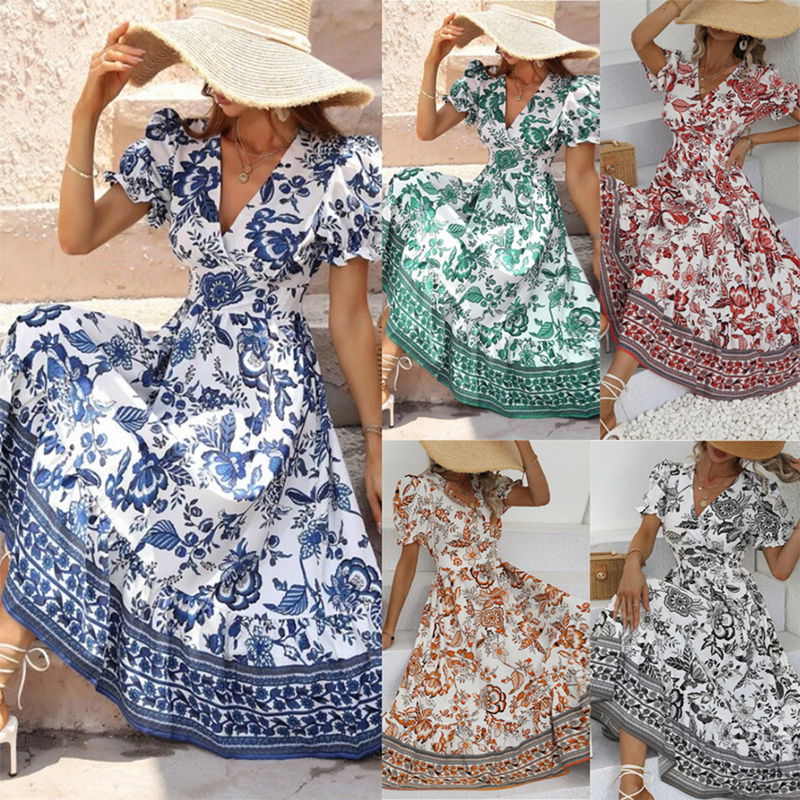 Elegantes Blumenmuster Kleid für stilvolle Anlässe