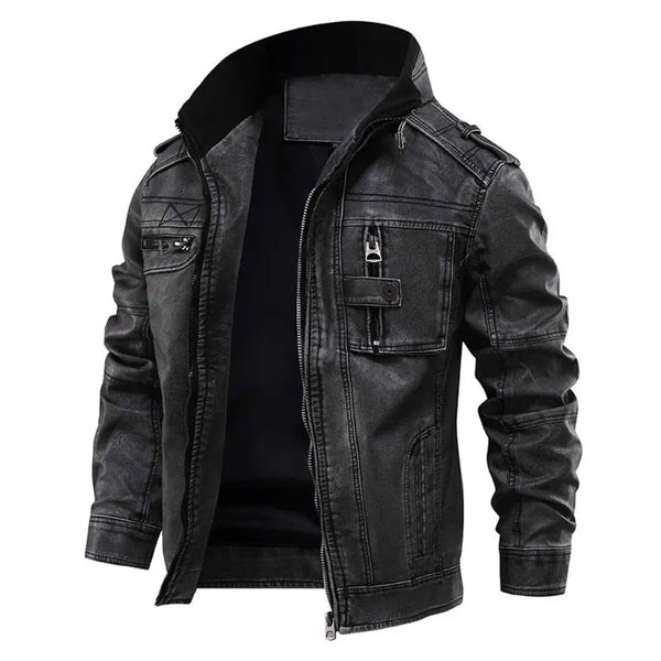 Alpha - Schwarze Lederjacke für Herren